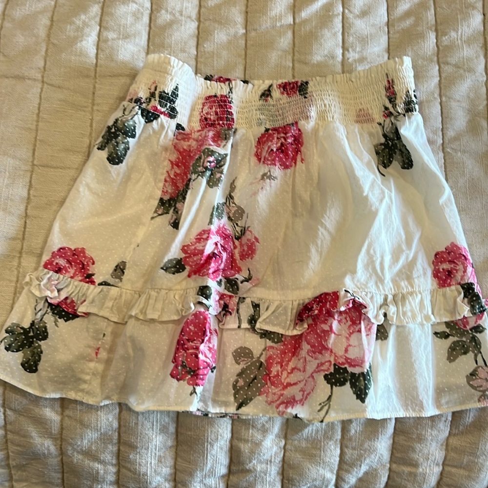 Floral mini skirt cotton
